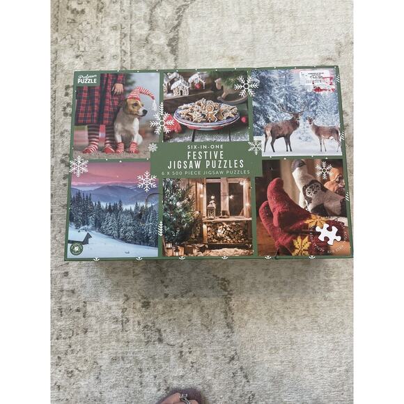 Festive Christmas Six In One 6 X 500 Piece Jigsaw‎ Puzzles BNIB Sealed - Picture 1 of 2